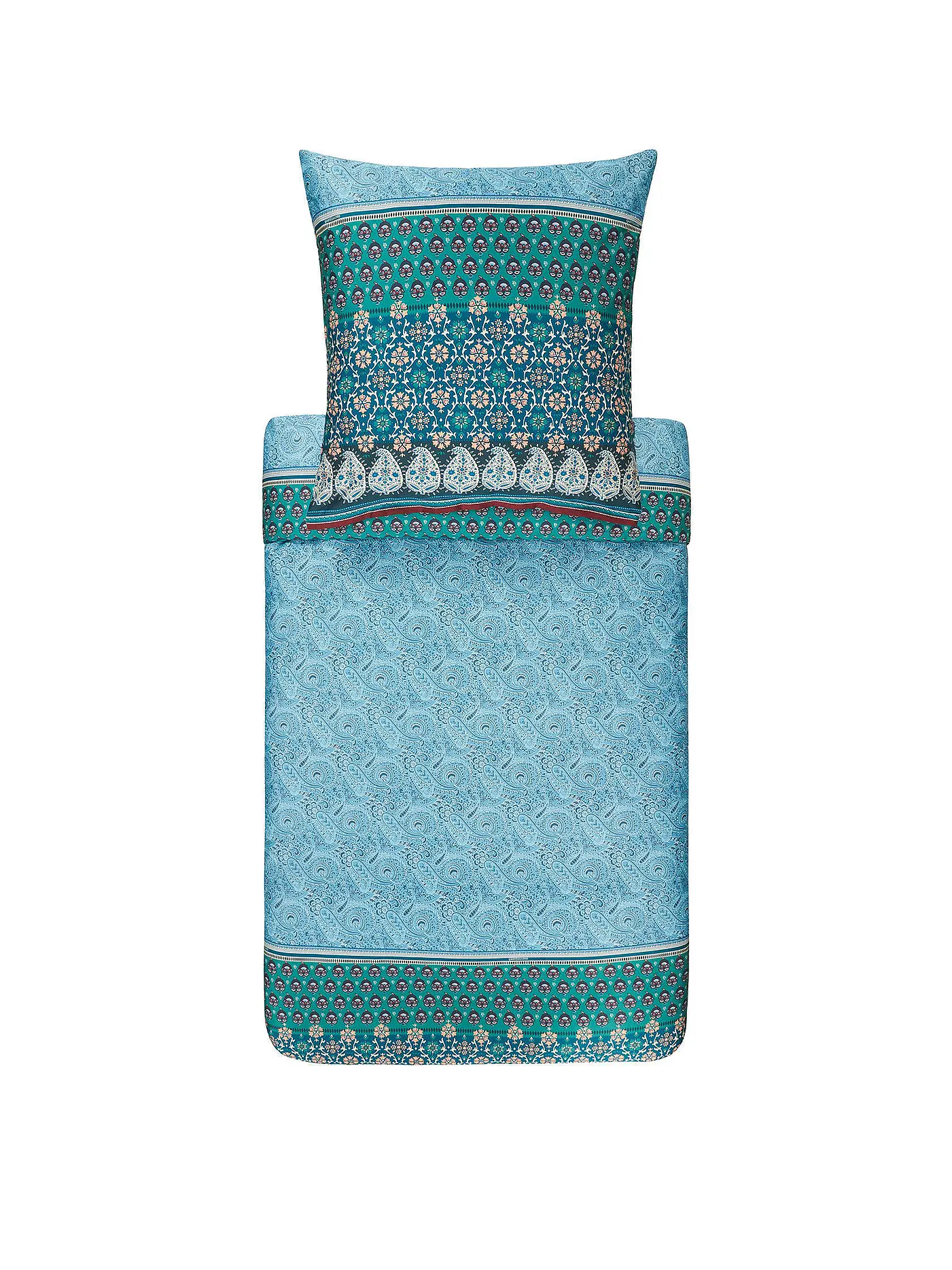 BASSETTI | Satin Bettwäsche Laglio 2x 70x90cm / 200x200cm Blau | 